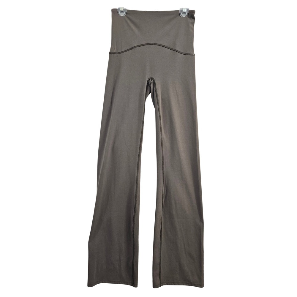 Spanx Booty Boost Flare Pants Large Tall Brown Solid High Rise Yoga 50243T EUC